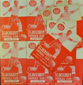 Collection of Aldershot home programmes season 1958/59 Gateshead, Watford, Crystal Palace 1959/60
