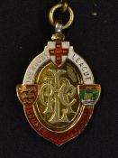 1954/55 Rugby League County Championship silver gilt and enamel medal - engraved on the reverse 