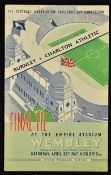 1947 FA Cup Final football programme Burnley v Charlton Athletic 26 April 1947 at Wembley. (Rusty
