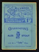 Pre-war 1938/39 Millwall v Coventry City Division 2 match programme from The Den 18 March 1939.