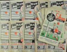 Collection of 1950s onwards Fulham home programmes to include 1950/51 (5) including Manchester