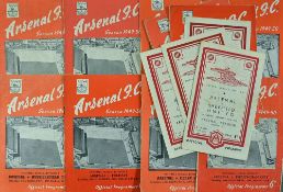 Arsenal home match programmes to include 1948/49 Sheffield Utd, Middlesbrough, Liverpool, Everton