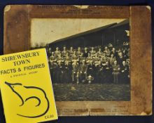 1950/51 Shrewsbury Town black & white photograph - laid down to cardboard, featuring players and