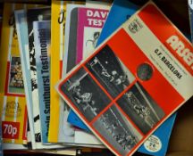 Selection of testimonial/benefit match programmes to include 1974 Arsenal v Barcelona (Armstrong),