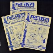 Pre-war Chelsea programmes 1937/38 Charlton Athletic, 1938/39 Aston Villa, Derby County (3) Fair-