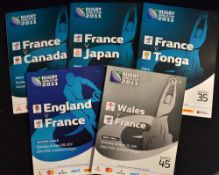 Rugby World Cup 2011 Programmes: Quintet from French games: Semi-final v Wales & Quarter final v