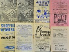 Selection of football programmes to include 1945/46 Burnley v Chesterfield, 1946/47 Swansea Town v