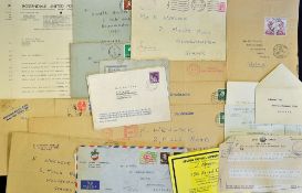 Assorted Football ephemera to include Rossendale Utd signed letters from 1943, 1952 Arsenal telegram