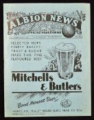 1936/37 West Bromwich Albion v Arsenal match programme at The Hawthorns 28 November 1936.Good.