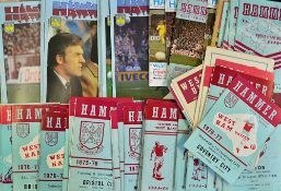 Collection of West Ham Utd home match programmes mainly 1970's, some earlier, some later, to include
