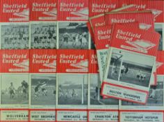Sheffield Utd home match programmes 1953/54 to include Blackpool, Arsenal, Cardiff City, Sheffield