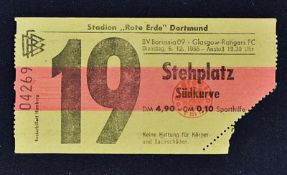 1966/67 Scarce ticket for Borussia Dortmund v Glasgow Rangers dated 6 December 1966. European Cup
