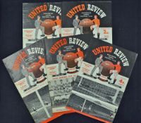 1956/57 Manchester United home programme collection to include Spurs, Burnley, Everton (FAC),