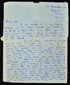 1966 Hand Written Letter by Tom Finney with content regarding the death of his brother to cancer