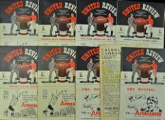 1947/48 Manchester United home match programmes to include Aston Villa, Burnley, Preston NE, Preston