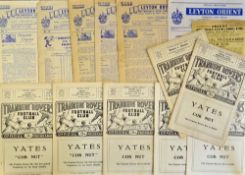 Collection of football programmes to include Leyton Orient 1945/46 (FAC) Northampton Town 1952/53