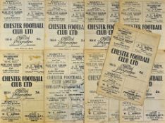 Selection of Chester home programmes 1953/54 to include Barnsley, Hartlepools Utd, Workington,
