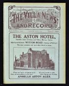1924/25 Aston Villa v Sunderland match programme dated 4 April at Villa Park, also includes the