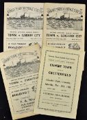 Grimsby Town home match programmes to include 1945/46 Chesterfield 1948/49 Brentford 1949/50