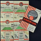 1950's Sunderland match programmes to include 1953/54 Cardiff City 1954/55 Everton, Manchester City,