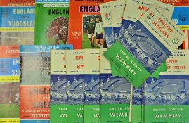 England international home programmes to include 1956 Scotland (Amateur), Wales, Yugoslavia, 1957