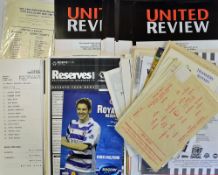Collection of Reserve Team match programmes, good content of Manchester United but includes a
