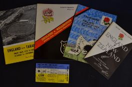 1970's England v New Zealand Rugby Programmes incl tour to NZ and NZ in England - Fine collection of