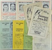 Collection of Swansea Town homes to include 1949/50 Hull City 1952/53 Plymouth Argyle 1953/54 Hull