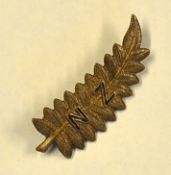 Rare 1924 New Zealand All Black Gilt and Enamel Fern Rugby Badge - large lapel badge embossed 