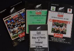1992 Ireland Rugby tour to New Zealand programmes to incl grand quartet of issues (three large) v