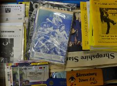 Mixed selection of memorabilia, mainly Shrewsbury Town, season cards from 1980 onwards, match