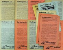 Selection of Darlington home programmes to include 1954/55 Southport 1956/57 Evenwood Town (FAC),