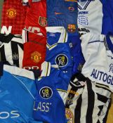 Collection of football club (replica) shirts to include Chelsea 2 x home, 1 x away, Barcelona away