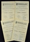 1946/47 Huddersfield Town home programmes v Aston Villa, Charlton Athletic, Barnsley (FAC), Arsenal.