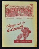 1934/35 FA Cup Semi-Final at Villa Park, Burnley v Sheffield Wednesday football programme dated 16