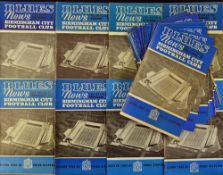 Collection of Birmingham City home programmes 1965/66 full season. (23) Generally good.