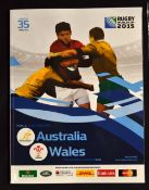 Rugby World Cup 2015 Programme: Wales v Australia at Twickenham 10/10/15 from the 'Pool of Death',