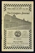 Pre-war 1938/39 Fulham v Bradford Park Avenue match programme dated 24 September 1938. Slight