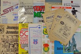 Selection of foreign football programmes to include 1985/86 Servette v Aberdeen (EC), 1981/82