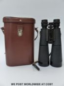 A cased pair of Optolyth 9x63 binoculars