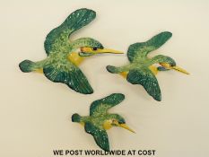 Beswick set of three kingfisher wall plaques, no 7291,