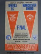 Dennis Law signed European Champions Clubs' Cup Final 1968 football programme