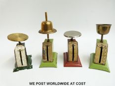 Four Salter and other spring balances to include letter and egg scales