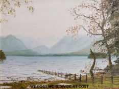A pair of oils on board of landscape scenes dated 1982, one by Kate Holland,