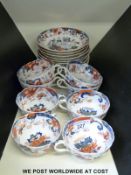Eight Amhurst Japanese cups and eleven saucers