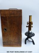 A cased W & H Seibert Wetzlar microscope