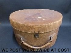 An early 20thC leather hat box (width 45cm)