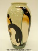 Moorcroft limited edition vase 241/350 in Penguin pattern by Sally Tuffin (25cm tall)