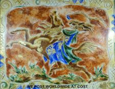 Cecile Di Sarro, mixed media of a girl on horseback,