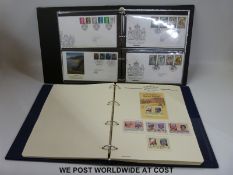 A part collection of Queen Mother birthday stamps and a malvern cover album